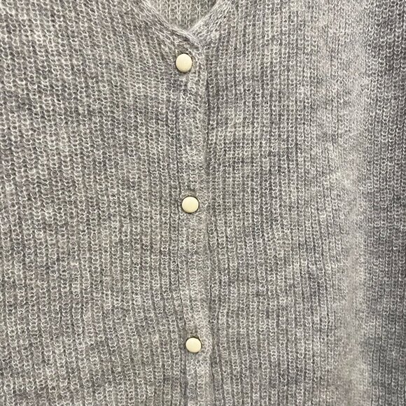 EUC Sézane Barry Alpaca Mohair V-Neck Cardigan Grey Small - Picture 5 of 8